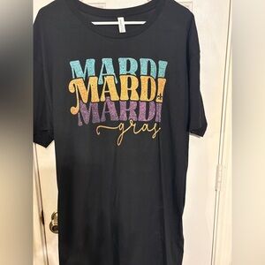 Bella Canvas Black Tee with Glittery Green Text